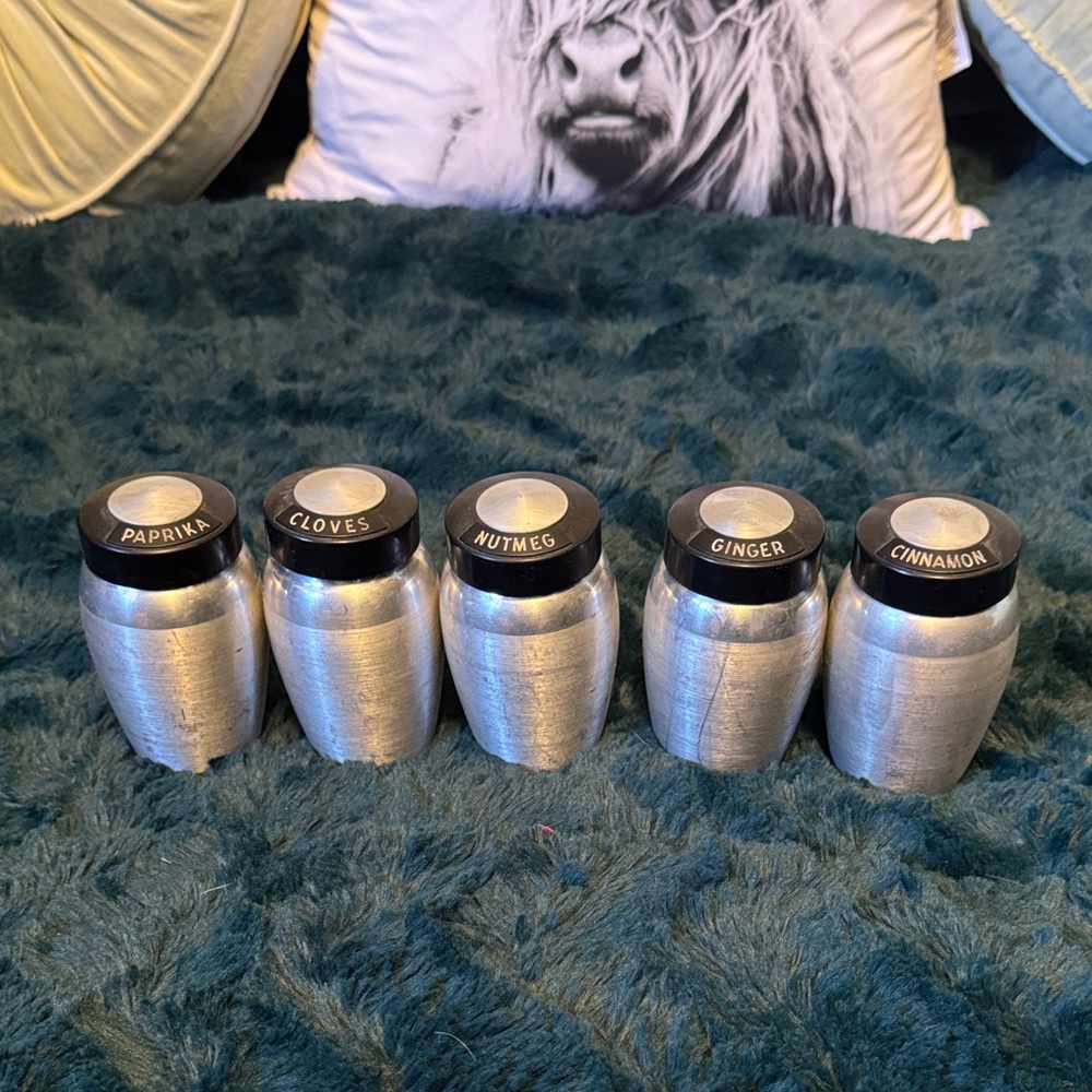 Vintage West Bend aluminum spice shaker set